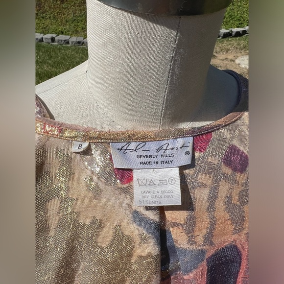*RARE* Alan Austin Metallic Long Sleeve Blouse - Picture 7 of 7